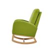 Rocking Chair Mid-Century Modern Rocking Armchair Upholstered Tall Back Accent Glider Rocker - Green