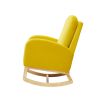 Rocking Chair Mid-Century Modern Rocking Armchair Upholstered Tall Back Accent Glider Rocker - Yellow