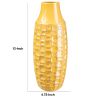 Sienna 12 Inch Tall Ceramic Vase with Handcrafted Cubic Design; Yellow; DunaWest - Default