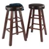 Maria 2-Pc Cushion Seat Counter Stool Set, Espresso & Walnut