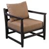 Malibu Accent Chair with Open Wood Frame; Beige; DunaWest - Default