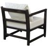 Malibu Accent Chair with Open Wood Frame; Light Gray and Black; DunaWest - Default