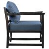 Malibu Accent Chair with Open Wood Frame; Navy Blue; DunaWest - Default