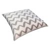 20 x 20 Modern Square Cotton Accent Throw Pillow; Simple Chevron Pattern; Gray; White - as Pic