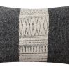 12 x 20 Rectangular Soft Cotton Dhurrie Accent Lumbar Throw Pillow; Kilim Pattern; Gray; White - as Pic