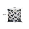 18 x 18 Handcrafted Square Jacquard Soft Cotton Accent Throw Pillow; Diamond Pattern; White; Black - as Pic