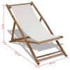 vidaXL Patio Deck Chair Bamboo and Canvas - White