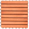 Outdoor Patio 8-Slat Eucalyptus Interlocking Deck Tile (Set of 10 Tiles) - as Pic