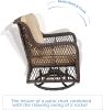 Outdoor Bistro Set 3 Pieces;  Outdoor Resin Wicker Swivel Rocker Patio Chair; Outdoor Rattan Conversation Sets - Khaki