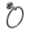 Towel Ring Gun Grey; Bath Hand Towel Ring Thicken Space Aluminum Round Towel Holder for Bathroom - as Pic