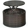 Patio Round Daybed Rattan Furniture Sets with Canopy - as show