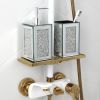 Ambrose Exquisite 2 Piece Square Soap Dispenser and Toothbrush Holder - as Pic