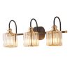 3 Head Vintage Bath Vanity Light Wall Bathroom Over Mirror Modern Glass Shade Light Fixtures (3 Lights-Exclude Bulb) - as picture