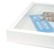 Square Shadow Box Picture Frame Linen Background Real Glass Front for Memorabilia;  Scrapbooking;  Keepsake;  12x12 - White