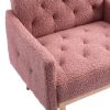 Accent Chair ,leisure single sofa with Rose Golden feet - Brush Pink Teddy