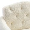 Accent Chair ,leisure single sofa with Rose Golden feet - White Teddy