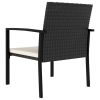 vidaXL Patio Dining Chairs 2 pcs Poly Rattan Black - Black