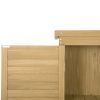 Wooden Garden Shed 3-tier Patio Storage Cabinet Outdoor Organizer Wooden Lockers with Fir Wood Shutter Design - Natural