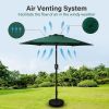 Simple Deluxe 7.5' Patio Outdoor Table Market Yard Umbrella with Push Button Tilt/Crank; 6 Sturdy Ribs; 7.5ft; Green - as pic