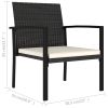 vidaXL Patio Dining Chairs 2 pcs Poly Rattan Black - Black