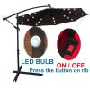 10 ft Outdoor Patio Umbrella Solar Powered LED Lighted Sun Shade Market Waterproof 8 Ribs Umbrella with Crank and Cross Base