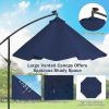 10 Feet Patio Solar Powered Cantilever Umbrella with Tilting System - Navy