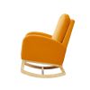 Rocking Chair Mid-Century Modern Rocking Armchair Upholstered Tall Back Accent Glider Rocker - Orange