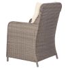 vidaXL Patio Chairs with Cushions 2 pcs Poly Rattan Brown - Brown