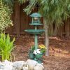 Outdoor Decor Backyard Garden Lawn Solar Garden Light - Green - Birdbath and Planter