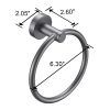 Towel Ring Gun Grey; Bath Hand Towel Ring Thicken Space Aluminum Round Towel Holder for Bathroom - as Pic