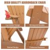 TALE Adirondack Chair Backyard Outdoor Furniture Painted Seating with Cup Holder All-Weather and Fade-Resistant Plastic Wood - Brown