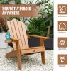 TALE Adirondack Chair Backyard Outdoor Furniture Painted Seating with Cup Holder All-Weather and Fade-Resistant Plastic Wood - Brown