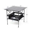 1-piece Folding Outdoor Table with Carrying Bag; Lightweight Aluminum Roll-up Square Table for indoor; Outdoor; Patio; 27.56X27.56X27.56in; Black