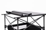 1-piece Folding Outdoor Table with Carrying Bag; Lightweight Aluminum Roll-up Square Table for indoor; Outdoor; Patio; 27.56X27.56X27.56in; Black