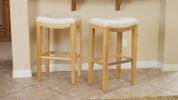 Jaeden Beige Backless 30-Inch Bar Stools (Set of 2)