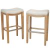 Jaeden Beige Backless 30-Inch Bar Stools (Set of 2)