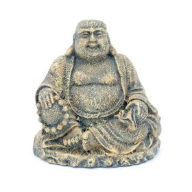 Penn-Plax Sitting Buddha Aquarium Statue Grey 2 in Mini