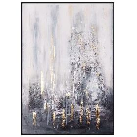 Large Original Hand Painted Abstract Textured Modern Golden Oil Painting On Canvas Wall Art For Living Room Home Decor No Frame (size: 50X70Cm)