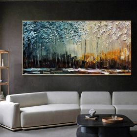 Hand Painted Canvas Oil Paintings Modern Abstract Thick Texture Landscape Wall Art Pictures For Living Room Home Decor No Framed (size: 60X90Cm)