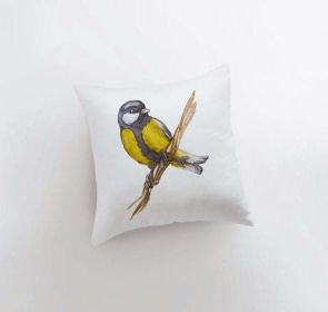 Watercolor Yellow Crest | Gifts | Brid Prints | Bird Decor |Accent Pillow Covers | Throw Pillow Covers | Pillow | Room Decor | Bedroom Decor (Dimensions: 8x8)