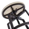 Backless Adjustable Height Bar Stools with Metal Legs;  Oak seat;  Set of 2