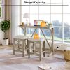 3-Piece Counter Height Dining Table Set with USB Port and Upholstered Stools