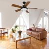 Simple Deluxe 44-inch Ceiling Fan with LED Light and Remote Control; 6-Speed Modes; 2 Rotating Modes ; Timer