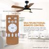 Simple Deluxe 44-inch Ceiling Fan with LED Light and Remote Control; 6-Speed Modes; 2 Rotating Modes ; Timer